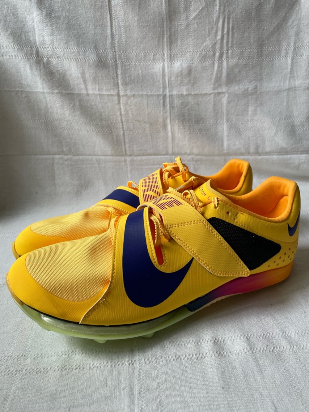 Nike Long Jump Elite Citron Pulse Indigo Burst Yellow Men's Size 11.5 FZ9326 800